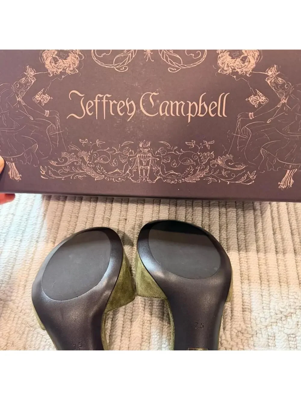 SOLD Jeffrey Campbell Linette Suede Bamboo Heel Thong Sandals - Picture 6 of 6